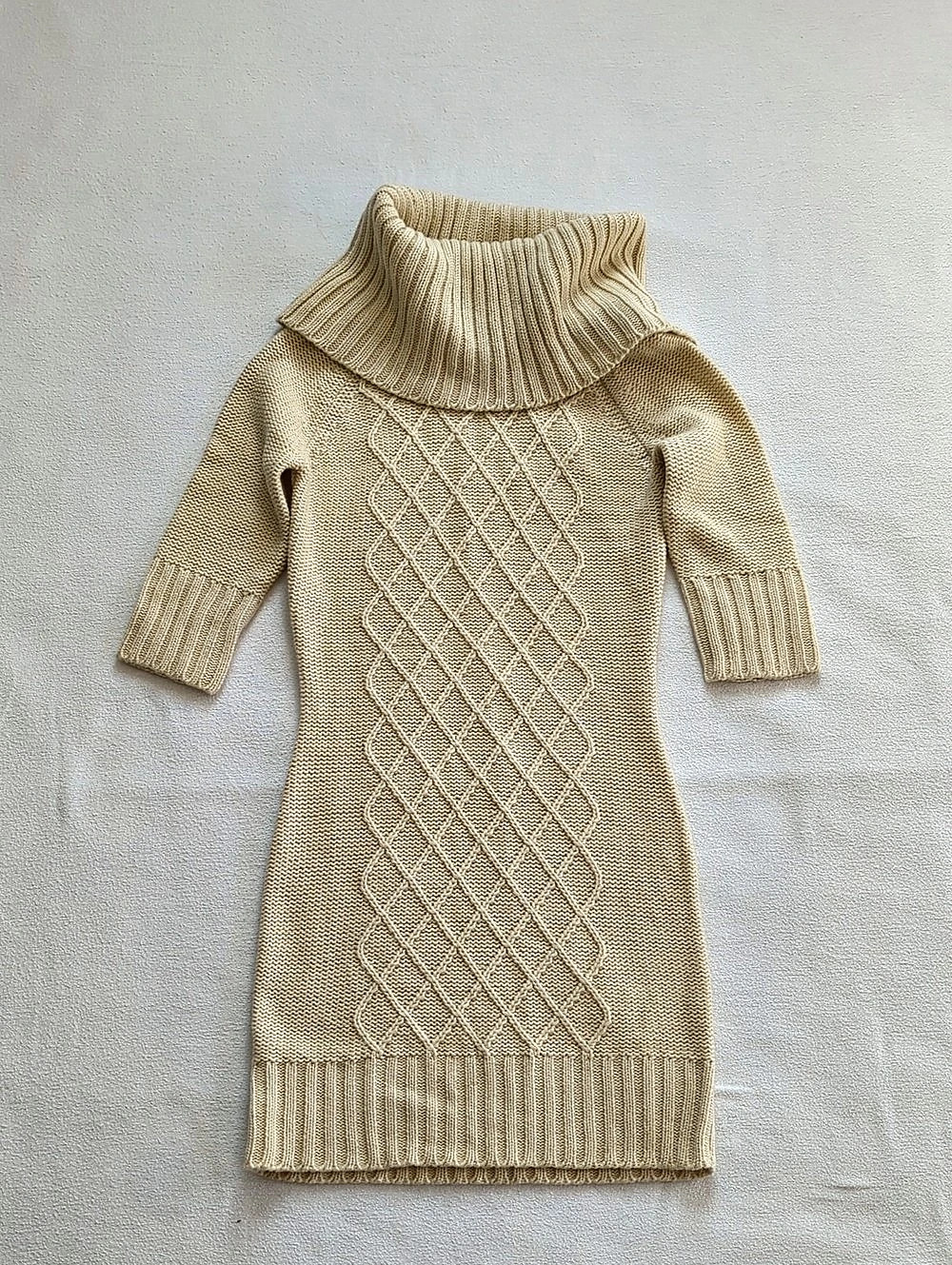 tulle Cable Knit Cowl neck Mini Dress Size Medium